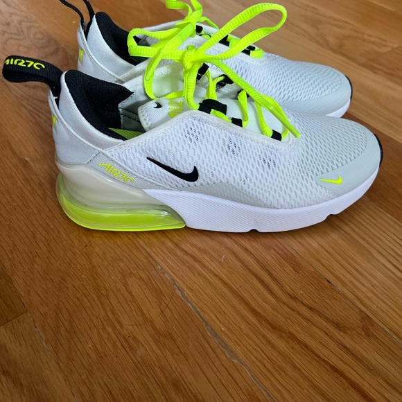 Nike Air Max 270 White/Black Volt Heatseekers Size 3 Big Kid - Picture 1 of 9